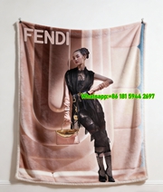 Fendi Pink & Gold Handbag Fashion Editorial Flannel Throw Blanket IMG_9580